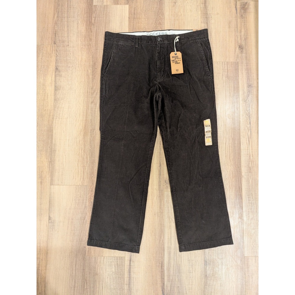 Dockers D3 Classic Fit Corduroy Pants Mens 38x30 Dark Brown Soft Khaki NWT